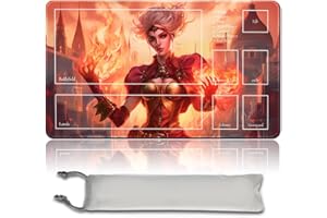MPLR BOARD GAME Board Game MTG Playmat + Free Waterproof Bag, Stitched Edges, Smooth Rubber Surface, MTG PlayMat with Zones (An Original Ancient HellkitePlaymat) (Chandra,Torch Of Defiance-1)