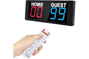 Ousmile Electronic Scoreboard, Tabletop Score Board Electronic Scorer, Portable LED Digital Scoreboard with Remote, Score Keeper for Indoor Games/Cornhole/Basketball/Pingpong/Volleyball
