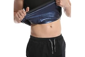 CALMSHOPS Crop Top Short Sauna Suit Sweat Shaper Vest Slimming Top Fat Burn Petite Tank Shorter Vest for Men