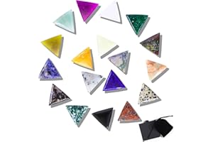 Aitsite Cristallo triangolare naturale, set di pietre curative da 18 pezzi Pietre curative di cristallo Pietre chakra Pietre fortunate per cristalloterapia, meditazione e decorazioni