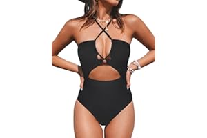 CUPSHE Donna Costume da bagno intero con scollo profondo e taglio incrociato