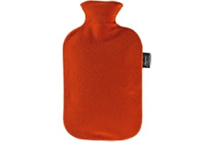 Fashy 6530 - Bolsa de agua caliente con funda de fieltro, 2 l, color rojo