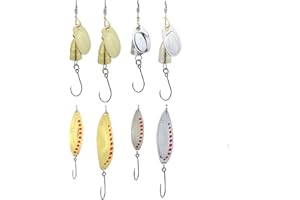 RIGGED & READY TRAVEL FISHING - Fish Rig Premium Spinners and Spoons - Barbless Fishing Lures Set – 100% Barbless & Fishing Lure's Set - Classic Designs
