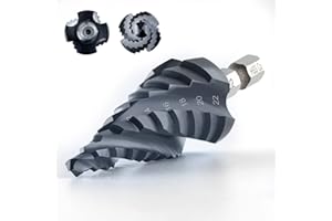 AUGTOUF toolant Four Spiral Flute Cobalt Step Drill Bit(Pro Max), 4-22mm Impact Ready Four Spiral Flutes Unibit Step Bit, 1/4" Hex Shank Unibit for Metal, Stainless Steel, Aluminum, Wood, Plastic