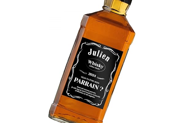 4 Étiquettes autocollantes à personnaliser pour bouteille de whisky de 70 cl - anniversaire - fête - cadeau -annonce - format 7,4x10,4 cm