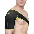 TYNOR Shoulder Support Double Lock (Neo), Neoprene Compression for Stability & Comfort | For Sports, Cricket, Tennis & Gym | Adjustable Shoulder Brace - Black & Green, Universal Size, 1 Unit