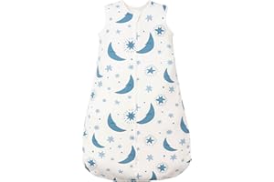 ZIGJOY Baby Sleeping Bag 2.5 TOG Sleeping Bag 12-24 Months Baby Sleep Bag Toddler Wearable Blanket with 2-Way Zipper for All Seasons, Blue Moon, L