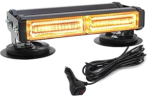 I LITTON Amber Flashing Beacon Light Security Light, 40-LED Roof Top Warning Emergency Lights with Magnetic Base 26 Flash Modes, High Visibility Amber Strobe Light for Trucks, Snowplow, Tractors