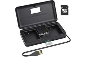 PALOGREEN NP-FZ100 Chargeur de Batterie USB Dual Slot avec câble de Type C pour appareils Photo numériques Sony A7III/A7R III/A9/A7R IV/A6600/Alpha 9/9R/A9R