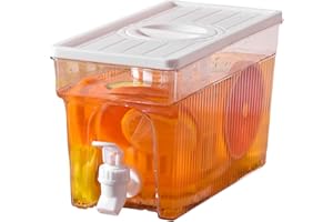 SOUIWUZI 3L Drinks Dispenser Milk Dispenser Fridge Water Dispenser with Tap Fridge Jug Drinks Chiller Large Dispenser - Fridge Jug with Tap Drink Containers White