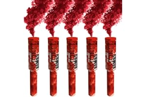 ZENDA CLUB Lotto di 5 fumogeni a Mano da 1 Minuto Colore Rosso - Attivazione a Spillo, Durata 60 Secondi, fumogeni da Tenere in Mano - categoria F1 - SPEDIZIONE 48/72 Ore