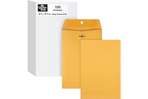 Quality Park Clasp Envelopes, 6.5 x 9.5 Inch Brown Kraft Catalog Envelopes, for Mailing Small Business Papers, Gummed Closure, Box of 100 (QUA37863)