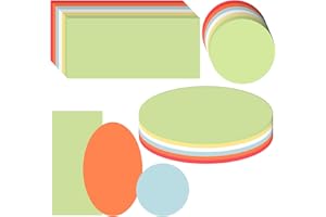 ORIZIZHIC Juego de 360 tarjetas de presentación, rectangulares, coloridas, redondas, ovaladas, tarjetas de metaplane, tarjetas en blanco, tarjetas de papel para moderación, presentación profesional, artesanía