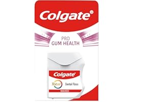 Colgate Total Pro Gum Health Interdental Floss 25m - Waxed Tooth Floss - Improves Gum Health - Helps Reduce Gum Problems - Helps Reduce Tooth Decay - Removes Plaque Between Teeth and Gums