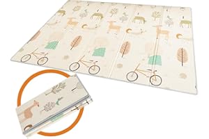 GUPAMIGA Baby Play Mat Folding XPE Playmat Baby Mat for Floor Crawl Mat for Baby Floor Slip Foam Reversible Waterproof Portable Kids Toddler Outdoor or Indoor Non Toxic Colorful(147x197x1cm)