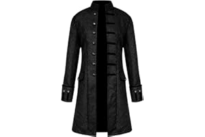 EFOFEI Hombres Chaqueta Tailcoat Steampunk Gothic Frock Coat Uniforme Medieval Steampunk Halloween Costumes Medieval Renaissance Retro Uniforme