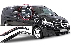 AC WOW 2X Windabweiser kompatibel mit Mercedes Benz Vito Viano V-Klasse V220 W447 2014 2015 2016 2017 2018 2019 2020 MK3 Premium Qualität Acrylglas