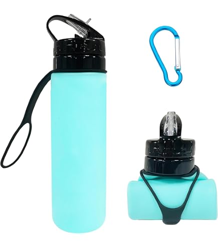 Faltbare Silikon-Wasserflasche 600 Ml – BPA-frei, Mit Tragegriff, Für Unterwegs