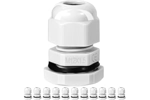 Dawenur 12Pcs Pressacavo M12 Regolabile IP68 Connettori Impermeabili, Pressacavi Elettrici Impermeabile per Esterno, Giardino, Scatola di Derivazione