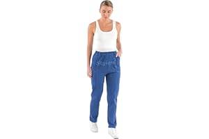 URBAN STITCH Women's Pull On Stretchy Jeans Straight Leg Comfy High Waist Elasticated Plus Size Curve Hugging Denim Jeans Casual Wear