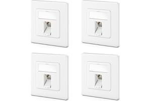 deleyCON Set Keystone + Boîtier de Réseau CAT8 2000 MHz 40 Gbit/s - Module Encastrable avec Prise RJ45 - Blindage STP - Boîtier Métallique pour Données