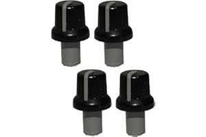 Aerzetix: 4 Potentiometer Knöpfe für Achse Ø6x4,6mm Und D Ø16x14,4mm schwarz / grau ABS
