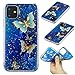 Produktbild Shinyzone Glänzend Hülle Kompatibel mit iPhone 11 Pro Max 6.5 Zoll mit 3D Cartoon Muster Gold Flüssigkeit,Weiche Transparente Silikon Bumper Schutzhülle Durchsichtig Rückseite(Schmetterling)