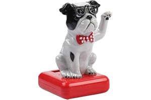 ONEWER Entzückende Autodekoration,Solar-Hunde-Dekoration,Solarbetriebene Schaukel Winken Hund Adorable Home Decor Autozubehör Tisch Ornament (#2)