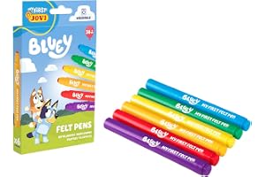 Jovi My First 6 Bluey-märkpennor för barn från 3 år, tjock och robust spets, supertvättbara, mina första märkpennor