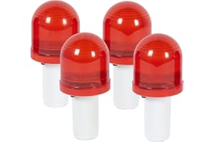 GUARDLEAD Pack de 4 lumières d'avertissement LED - Visibilité à 360 degrés, adaptées aux cônes de signalisation routière, aux barricades, au stationnement et au camping (4, LED Lights)