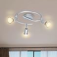 HiBay LED Ceiling Light Rotatable, 3 Way Modern Ceiling Spotlight for Kitchen, Living Room and Lounge, Chrome & Swivelling Design, Bulbs Not Included
