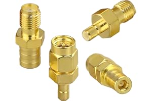 Elitecran SMB Female to SMA Female Connector, 4 Kit DAB Radio Antenna Adapter, RF Coaxial Connector for DAB Car RADIOS, Hand-held and Amateur Radios, Radio Scanners, Radio Transceivers