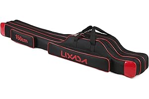 Lixada Borsa da Pesca 3 Strati con Tracolla 90cm/120cm/150cm Portatile Custodia per Canna da Pesca Pieghevole Resistente allo Strappo Durevole Rod Reel Bag