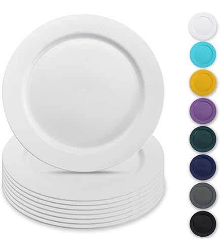 Set Di 8 Piatti In Plastica Infrangibile - Leggeri, Riutilizzabili, Per Microonde E Lavastoviglie - Foto 2