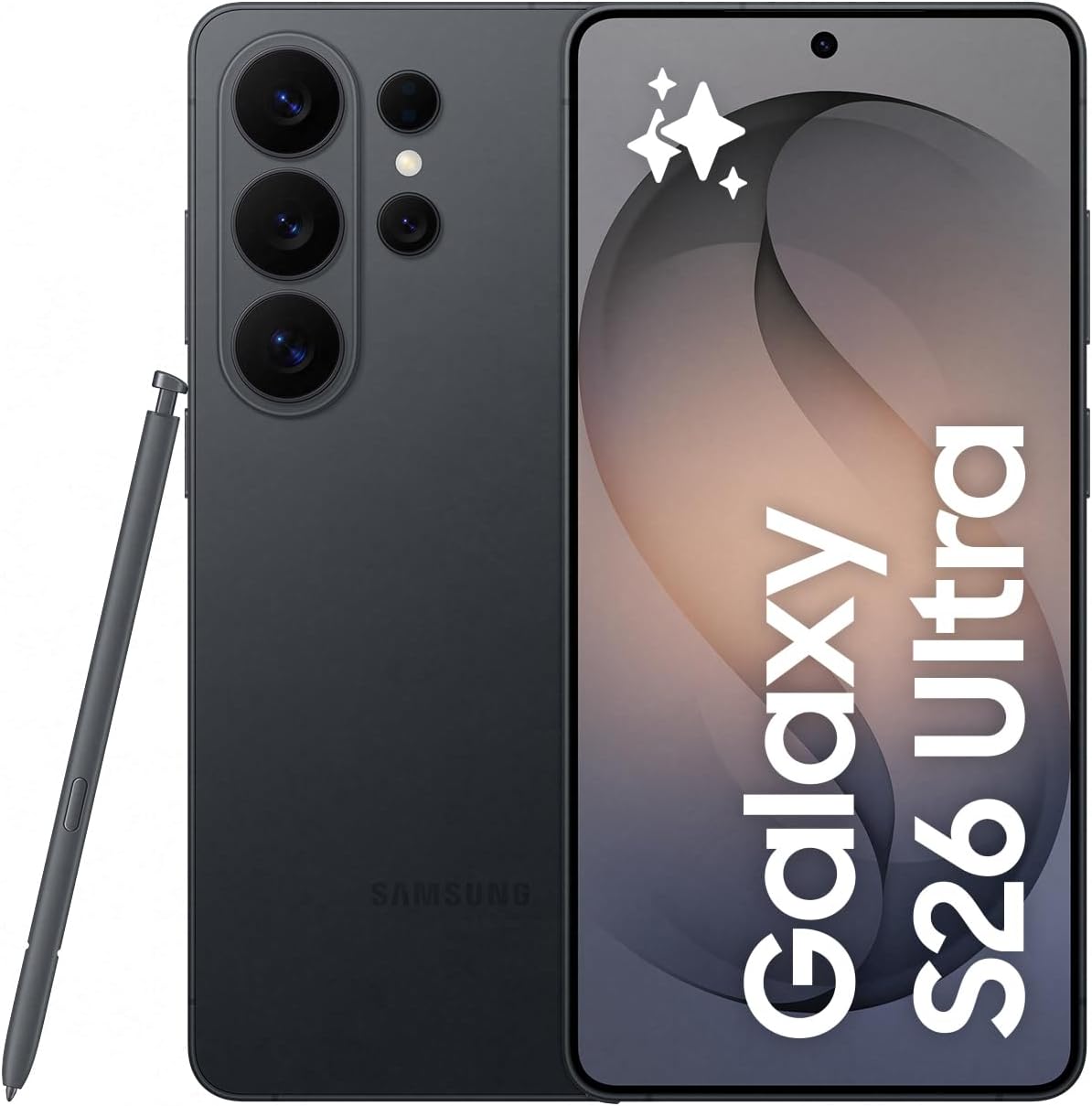 Samsung Galaxy S26 Ultra AI Phone, Privacy Display, Snapdragon AP, 200MP Camera, 12 GB Memory, 512 GB Storage, 5000 mAh Battery, Galaxy AI, Black, 3 Year Extended Warranty (UK Version)