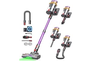 Ivormentico V10 EVO Aspiradora sin Cable, 55Kpa/600W/70Mins Aspiradoras Escoba con Modo Automático, Depósito Doble de 1.8L, Cepillo Antienredos, Ideal para Pelo de Mascotas/Alfombras/Suelos Duros