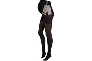 Herzmutter Umstandsstrumpfhose 50DEN OekoTex100 Halb-Transparent - Matt-Soft Schwangerschaftsstrumpfhose - Beige-Schwarz - 1800