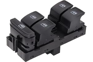 AUTOXBERT Electric Power Master Window Control Switch Driver Side 5G0959857B For Skoda Superb Octavia VW Golf MK7 Passat Tiguan SEAT Leon (Black)