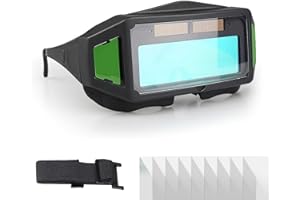SUNJULY Welding Goggles, Safety Protection Solar Auto-Darkening Welding Goggles With 10pcs Protective Sheet, 0.1 Millisecond Fast Dimming, Welding Welding Glasses Suitable For Welding Electricians