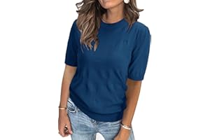 Arach&Cloz Womens Jumpers UK Short Long Sleeve Crew Neck Ladies Knitted Tops Casual Dressy Sweater