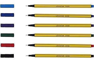 LEVIATAN Cienkopisy 6 Różnych Kolorów – Idealne do Codziennego Użytku, Szkoły, Biura, Bardzo Cienkie Linie ok. 0,4 mm