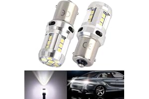 BSXYWA Ba15s 1156 P21w LED 12V 24V 8w Car Bulbs, 6000K White, Super Bright 1300 Lumens, Used for Boat, RV, Auto Car Backup-light, Tail light, Day Running Light, Rear Fog Lights. (2-Pack)