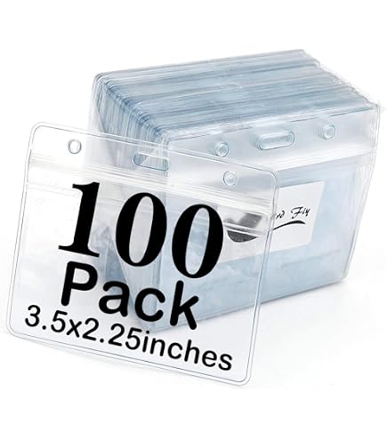Porte-badge Vertical Transparent Rigide - Double Face, Compatible NFC