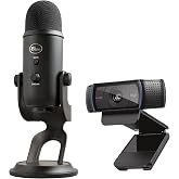 .xls Blue Microphones Yeti and Logitech C920 HD Pro - Webcam and Microphone Bundle for Professional Sound and Appearance, for
