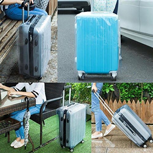 Kolylong Clear PVC Waterproof Suitcase Cover Protectors ✿ Storage Luggage Trolley Case Protective Cover 20 22 24 Inch (20Inches, Clear)