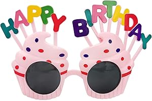 Pejlnd Birthday Glasses Party Glasses for Adults Kids,Happy Birthday Novelty Glasses Kids' Party Eyewear Hawaiian Hula Fancy Dress Up Costume Accessory for Photo Prop Birthday Party Supplies