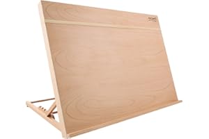 Mont Marte Lavagna da disegno in legno di faggio con elastico, formato A3, inclinabile, con fascia elastica per fissare il lavoro.