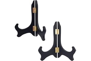 GORGECRAFT 2 confezioni Espositore In Legno Cavalletti Neri Portapiatti per La Visualizzazione di Foto Libri Fotografici Matrimoni Decorazione Della Tavola di Compleanno Rack 7 pollici