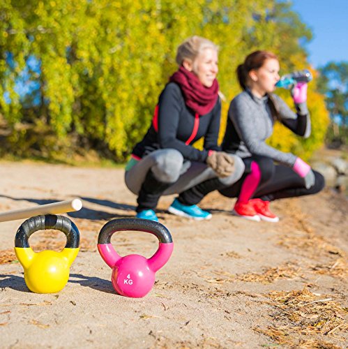 2er-Set KettleBell »Kylon« Kugelhantel bis zu 30kg Gesamtgewicht / Handgewicht 100% Eisen mit Neoprenoberfläche / High Performance Studio-Qualität ideal Krafttraining, Gymnastik und Heimtraining! - 5