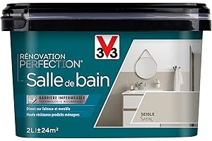 V33 Peinture de rénovation salle de bain, Rénovation perfection Seigle satin 2L